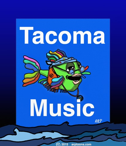 Cartoon: The Music fish (medium) by tonyp tagged arp,fish,hippie,arptoons