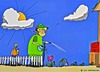 Cartoon: BECAREFULL (small) by tonyp tagged arp flower garden watering xxx arptoons com