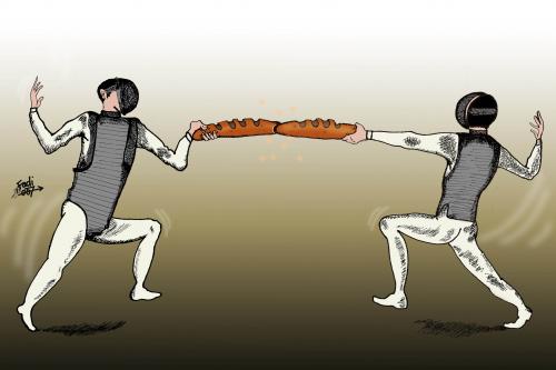Cartoon: Fighters (medium) by Fadi tagged poverty,third,world,hunger