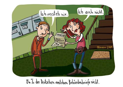 Cartoon: Behördenbrief (medium) by ullmann tagged brief,behörde,behördenbrief,verstehen,deutsche,sprache,post