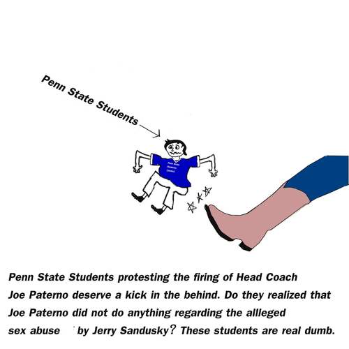 Cartoon: Penn State students - real punks (medium) by Cocotero tagged colleges,students,sports