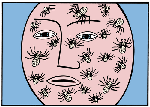 Cartoon: Based on a true story (medium) by baggelboy tagged face,spiders
