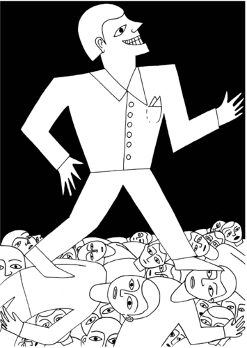 Cartoon: Walk this way (medium) by baggelboy tagged walk,top,rich,polititian,banker,banking,finance,economy