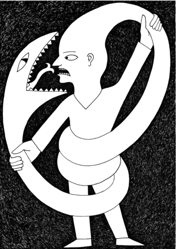 Cartoon: You snake (medium) by baggelboy tagged snake,mental,mind