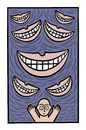 Cartoon: The univers of evil grins (small) by baggelboy tagged smile,grin,run,escape