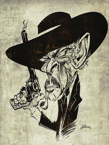 Cartoon: Lee Van Cleef (medium) by William Medeiros tagged movie,actors,western