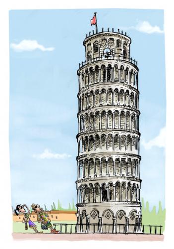Cartoon: Pisa ??? (medium) by William Medeiros tagged pisa,tower,italy,tourism