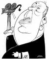 Cartoon: Alfred Hitchcock (small) by William Medeiros tagged movie