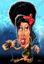 Cartoon: Amy Winehouse (small) by William Medeiros tagged singer