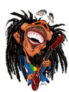 Cartoon: Bob Marley (small) by William Medeiros tagged music,reggae