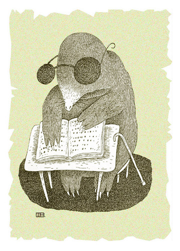 Cartoon: Braille (medium) by weiszb tagged mole,book,white,cane