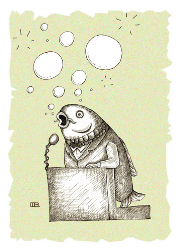 Cartoon: Speaker (medium) by weiszb tagged politicy,election,fish,speech