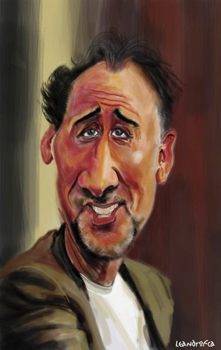 Cartoon: Nicolas Cage (medium) by leandrofca tagged caricature,art,ilustration