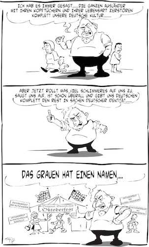 Cartoon: Besorgte Bürger (medium) by eisi tagged oktoberfest,migration