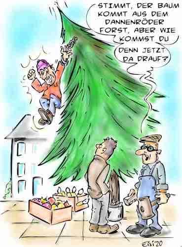 Cartoon: Dannenröder Forst (medium) by eisi tagged dannenröder,forst,weihnachtsbaum
