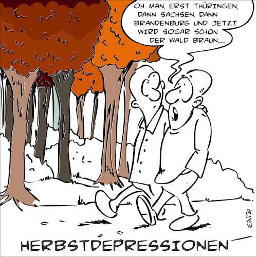 Cartoon: Herbstdepressionen (medium) by eisi tagged rechts,braun