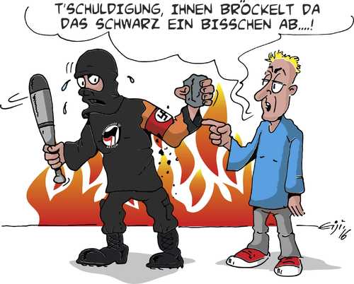 Cartoon: Schwarzer Block (medium) by eisi tagged demo,randale,nazi,linke