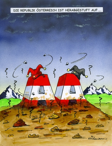 Cartoon: Österreich verliert Triple A (medium) by widmann tagged standart,and,poor,finanzkrise,eurokrise
