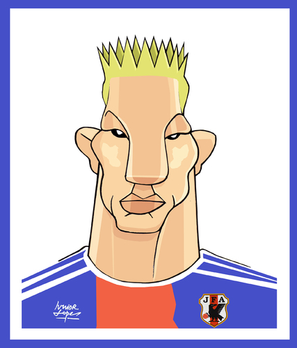 Cartoon: Honda (medium) by juniorlopes tagged world,cup,2010,karikatur,karikaturen,sport,fußball,spieler,japan,honda