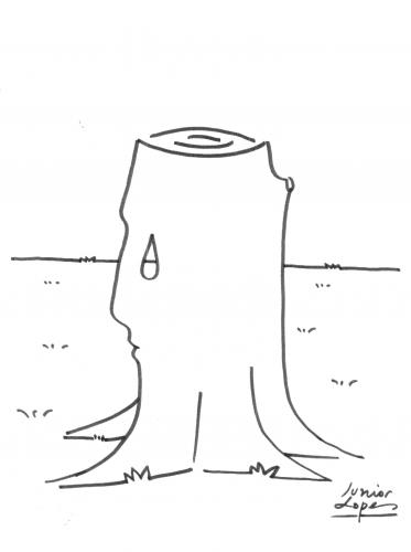 Cartoon: tears (medium) by juniorlopes tagged tree,waldsterben,raubbau,abholzung,umweltverschmutzung,baum,holzfäller,regenwald,greenpeace,baumliebhaber,umwelt,treibhauseffekt,klimawandel,photosynthese,hippie,landwirtschaft,holzindustrie,rohstoff,früchte,obst,versteppung,wüste,wasser,luft,trauer