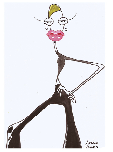 Cartoon: Twiggy (medium) by juniorlopes tagged fashion,fashion