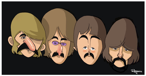 Cartoon: Beatles (medium) by Marcelo Rampazzo tagged beatles,beatles