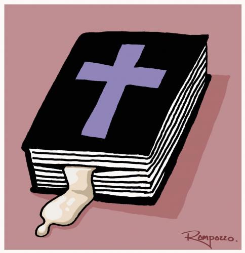 Cartoon: Bible (medium) by Marcelo Rampazzo tagged bible,cartoon,cartoons,bibel,kirche,glaube,religion,papst,benedikt,ratzinger,kondom,kondome,debatte,verhütungsmittle,verhütung,sicherheit,risiko,gefahren,gefahr,testament,lesezeichen,gummi,verantwortung,ehe,familie,gesundheit,seuchen,aids,virus,krankheit,krankheiten,schutz,enthaltung