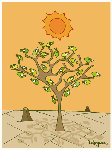 Cartoon: Camuflage (medium) by Marcelo Rampazzo tagged camuflage,illustration,illustrationen,sonne,natur,umwelt,klima,klimawandel,globale erwärmung,rodung,bäume,baum,wald,naturschutz,ressourcen,globale,erwärmung