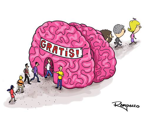 Cartoon: Free mind (medium) by Marcelo Rampazzo tagged free,mind,gehirn,psyche,einblick,gratis,denken,geist