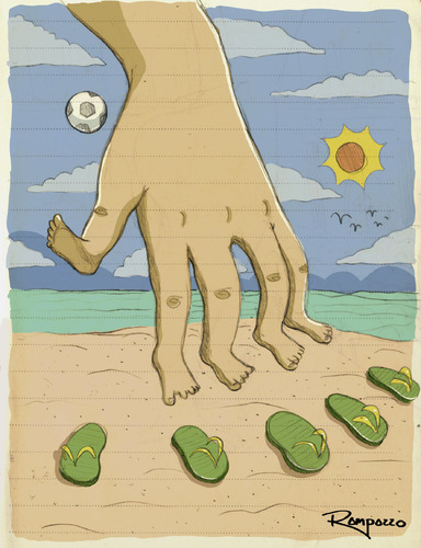 Cartoon: Handball (medium) by Marcelo Rampazzo tagged soccer,beach,sports,sport,fußball,bussball,strand,urlaub,mehr,handball,reizeit,hobby