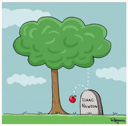 Cartoon: Isaac Newton (medium) by Marcelo Rampazzo tagged isaac,newton,illustration,illustrationen,isaac newton,physiker,mathematiker,astronom,alchemist,philosoph,berühmtheit,promi,berühmt,grabstein,grab,verstorben,apfel,baum,friedhof,tod,forschung,forscher,wissenschaft,mathematik,physik,naturwissenschaft,naturwissenschaften,isaac,newton