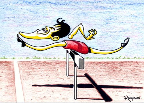 Cartoon: Lao Xing (medium) by Marcelo Rampazzo tagged lao,xing,,lao,xing,sportler,hürde,hürdenlauf,springen,beine,athlet,verbiegen,leichtathletik