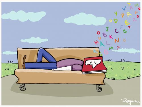 Cartoon: Nap (medium) by Marcelo Rampazzo tagged nap,sleep,reading