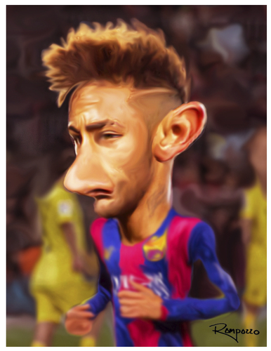 Cartoon: Neymar (medium) by Marcelo Rampazzo tagged neymar,soccer,player,barcelona