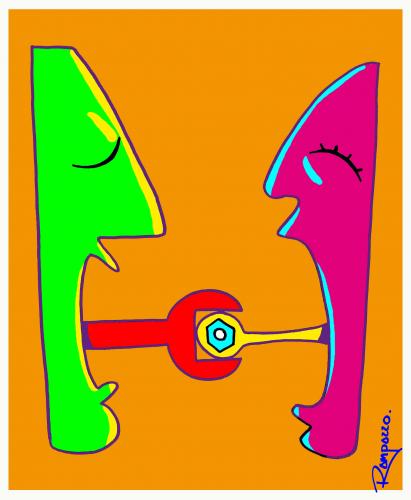 Cartoon: Talk about (medium) by Marcelo Rampazzo tagged talk,about,illustration,talk,about,kommunikation,mann,frau,beziehung,partnerschaft,alltag,krise,stress,beziehungskrise,sprechen,gespräch,zunge,werkzeug,sprache,untedrückung,kontrolle,macht,streit,machtkampf,wettkampf