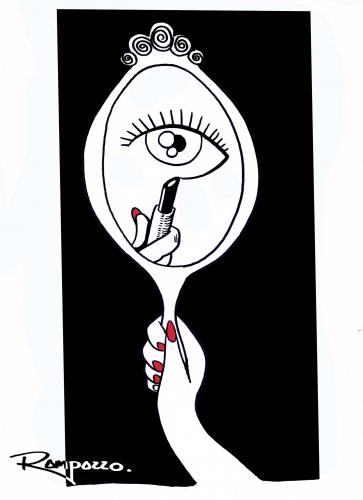 Cartoon: Women (medium) by Marcelo Rampazzo tagged women,frau,schönheit,kosmetik,spiegel,spiegelbild,weiblichkeit,malen,lippenstift,auge