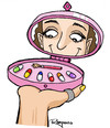 Cartoon: Makeup (small) by Marcelo Rampazzo tagged abuse,medication,adolescents