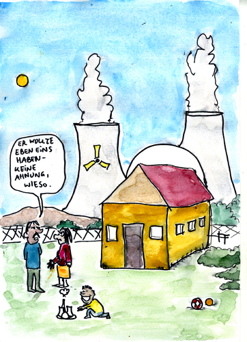Cartoon: ... (medium) by Florian France tagged laufzeitverlängerung,atomkraftwerk,kinder