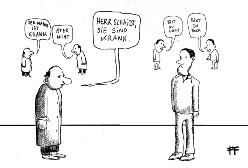 Cartoon: Krank II (medium) by Florian France tagged krank,patient,psychologe,doktor,psychiatry,psychatrie