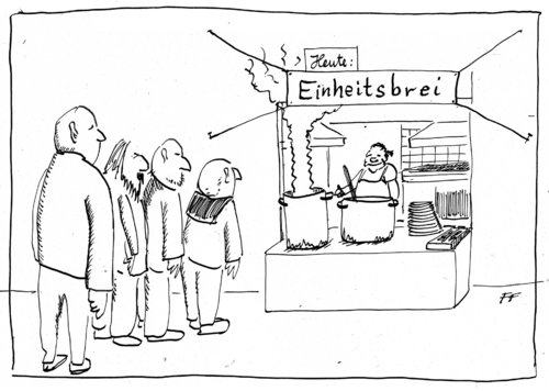 Cartoon: Tag der Einheit (medium) by Florian France tagged einheit,brei,tag,der,wiedervereinigung,deutsche,ost,west