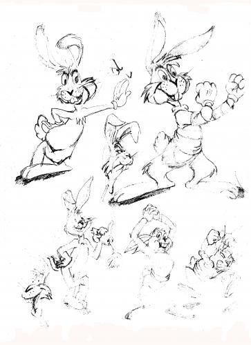 Cartoon: bugs bunny sketches (medium) by neudecker tagged bugs,bunny,sketch,line,drawing,comic,cartoon,walt,disney