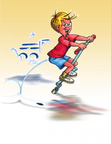 Cartoon: Jumper Pogostick (medium) by neudecker tagged beziehung,jumper,pogostick,illustration,portrait,kids,character,cartoon,comic,children,boy,bündnis,für,familie