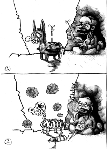 Cartoon: experiment (medium) by ivo tagged wau