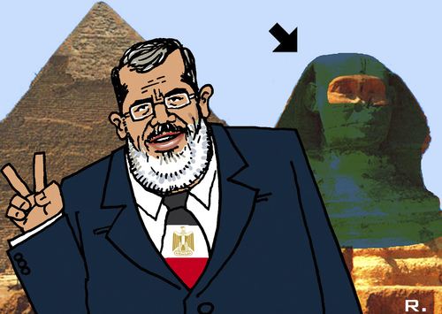 Cartoon: For a new and modern Egypt! (medium) by RachelGold tagged egypt,mursi,president,muslim,brothers,sharia