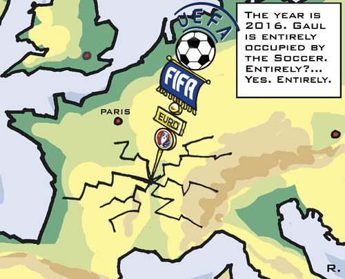 Cartoon: France - entirely? (medium) by RachelGold tagged soccer,uefa,fifa,euro,2016,france
