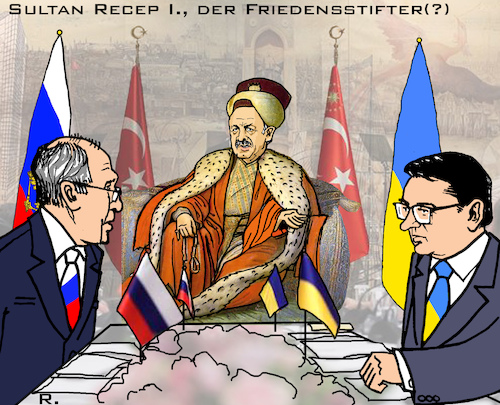 Cartoon: Friedensstifter? (medium) by RachelGold tagged russland,ukraine,krieg,friedensgespräche,türkei,istanbul,erdogan,lawrow,kuleba,russland,ukraine,krieg,friedensgespräche,türkei,istanbul,erdogan,lawrow,kuleba