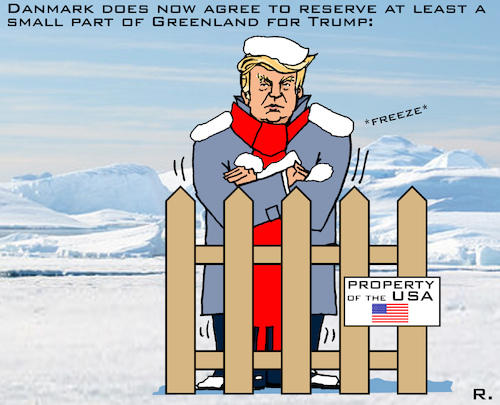 Cartoon: Some Greenland for Trump (medium) by RachelGold tagged usa,danmark,greenland,trump