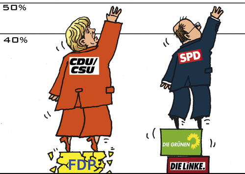 Cartoon: Stapel-Spiele (medium) by RachelGold tagged cdu,wahl,deutschland,csu,spd,fdp,grüne,linke,merkel,steinbrück