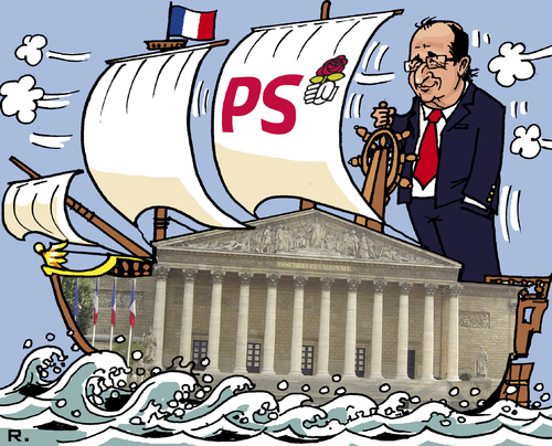 Cartoon: Tail Wind (medium) by RachelGold tagged france,francoise,hollande,national,assembly,elections