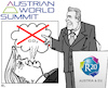 Cartoon: Climate Protection Summit (small) by RachelGold tagged schwarzenegger,climate,summit,vienna,trump,co2,reduction